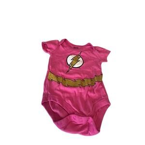 DC comics Justice League The Flash bodysuit w/Metallic glittery gold belt
